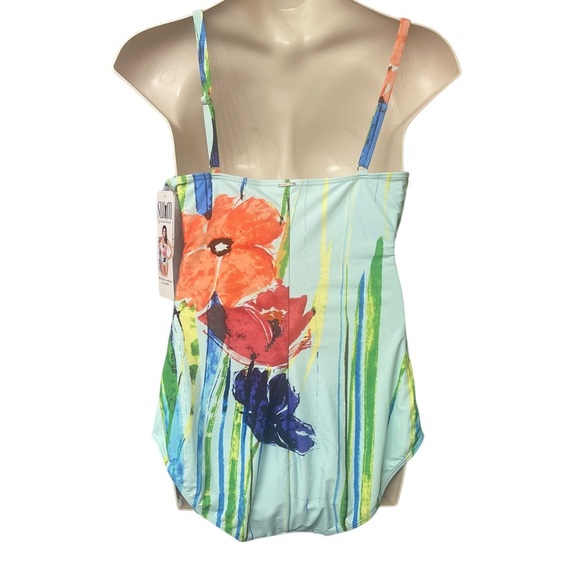 SUMM by chuck handy floral blue swim one piece size 18 - Picture 5 of 12